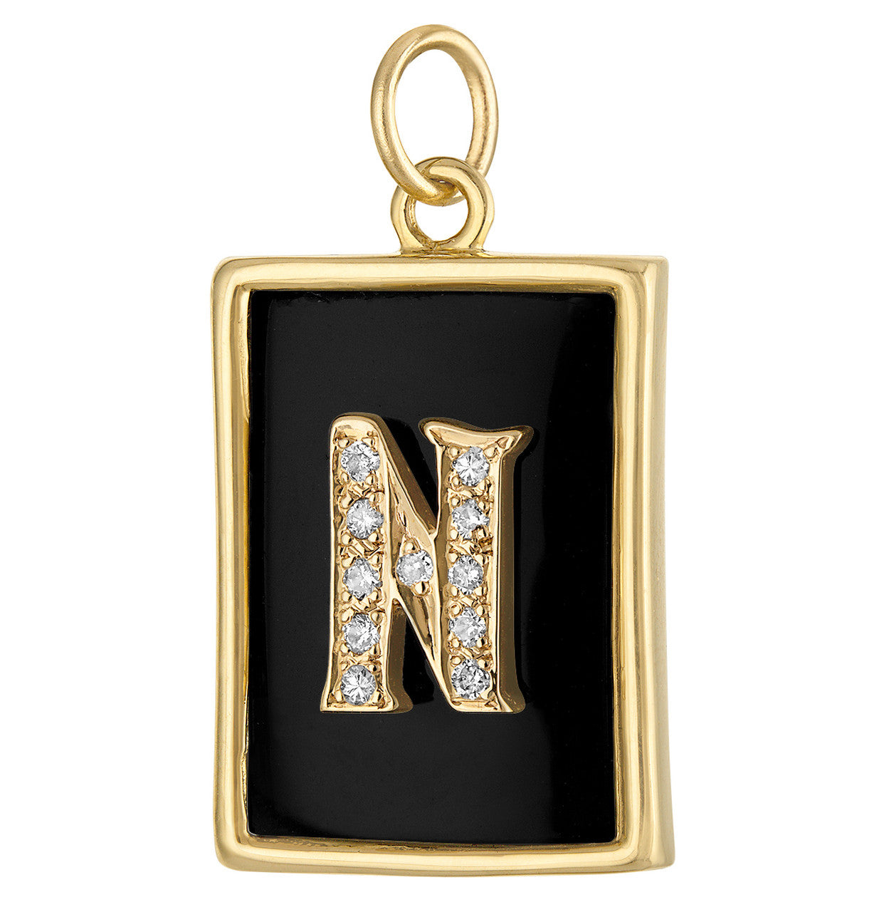 Vintage Onyx & Diamond Letter